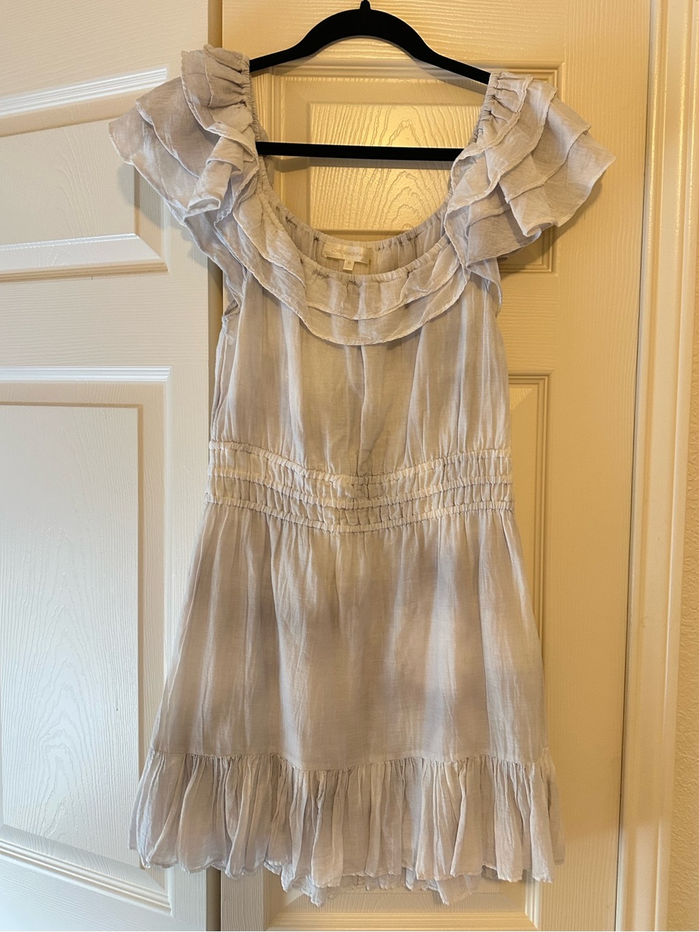 LoveShackFancy Kamie Mini Dress Heather Blue Hand Dye size XS
